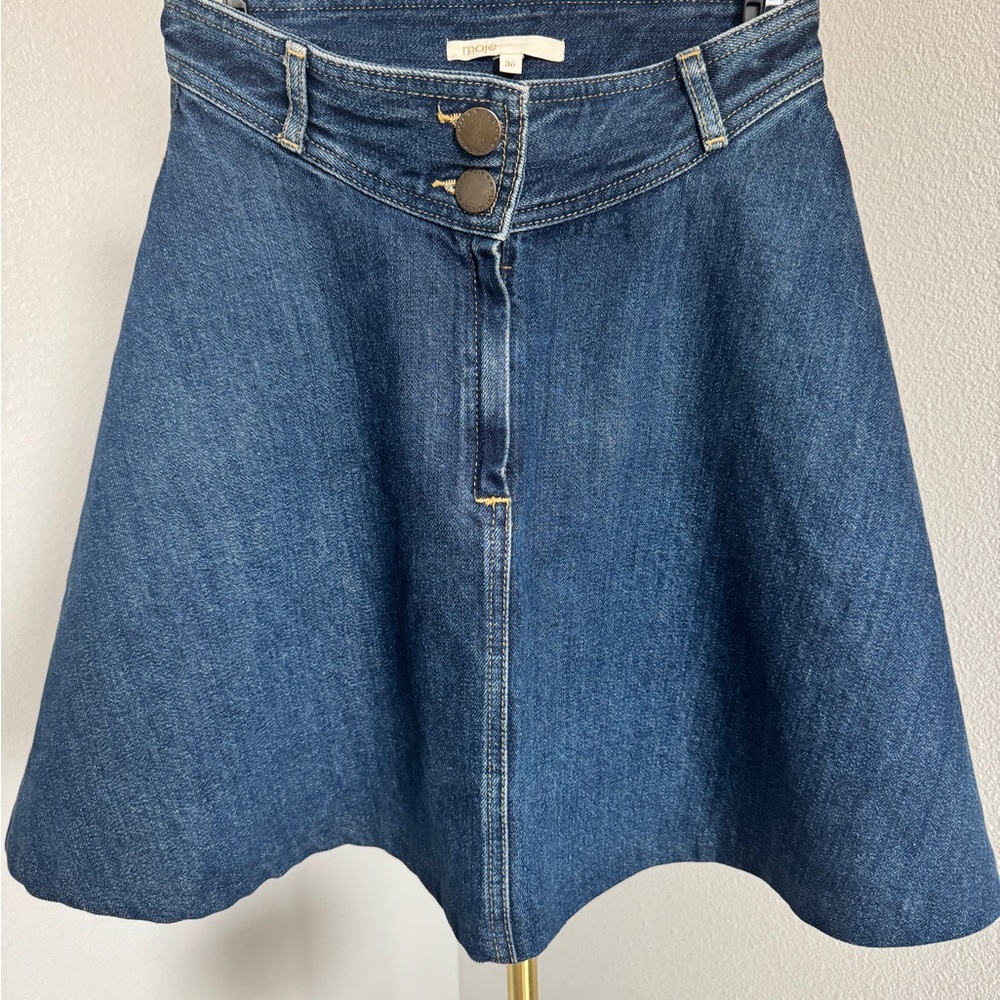 Maje Blue Mini A-Line Skirt for Casual Wear